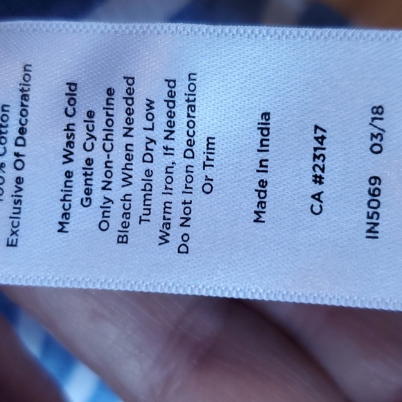 Talbots Blue and White Striped Garment P2p 21 Fringe On Sleeves - Picture 6 of 7